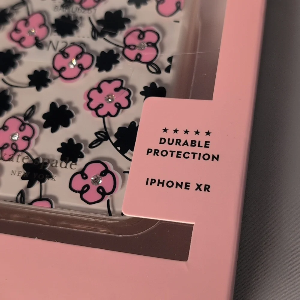 Kate Spade Jeweled Floradoodle Clear iPhone XR Phone Case